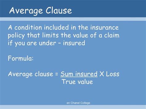 average clause under insurance formula